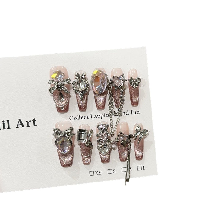 Glamorous Rhinestone Press-On Nail Art Set