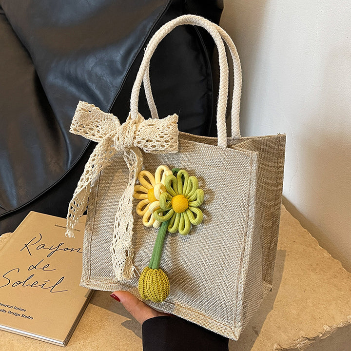 Decorative Floral Handcrafted Tote Bag
