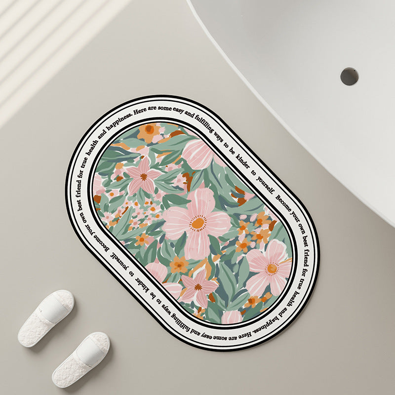 Floral Patterned Bath Mat Kalsten