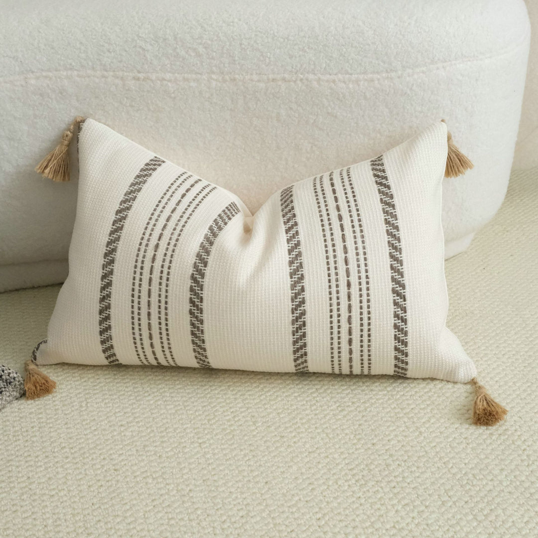 Textured Home Throw Pillow for Sofa Decor