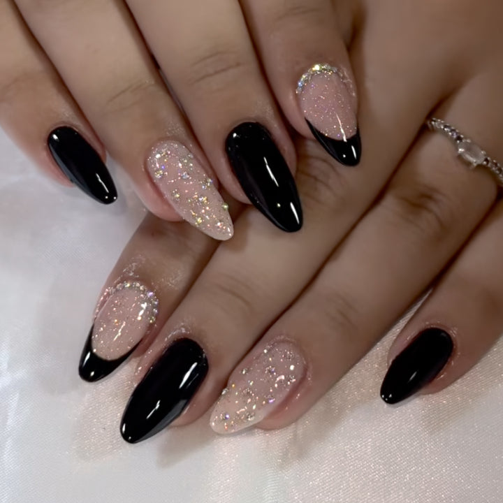 Stiletto Nail Art Set with Glitter and Glossy Finish Kalsten