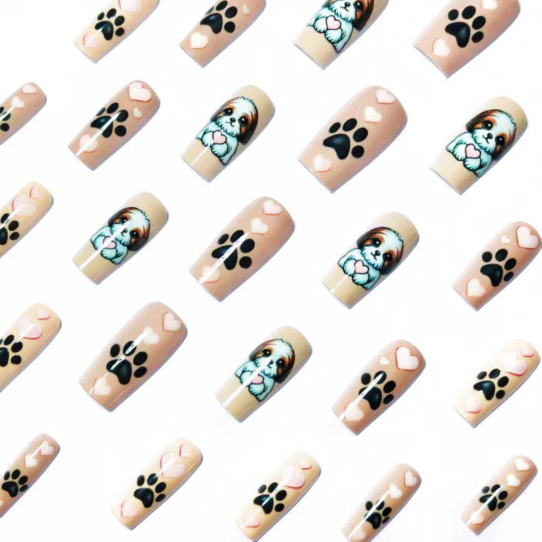 Nail design with cute dog motif Kalsten