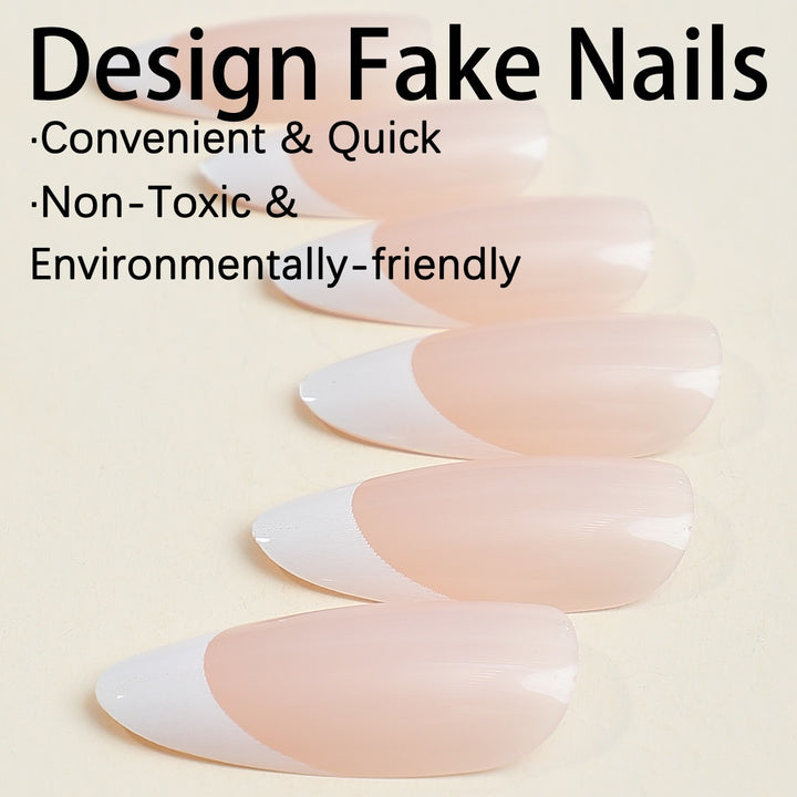 Elegant artificial nail set with classic French tips Kalsten