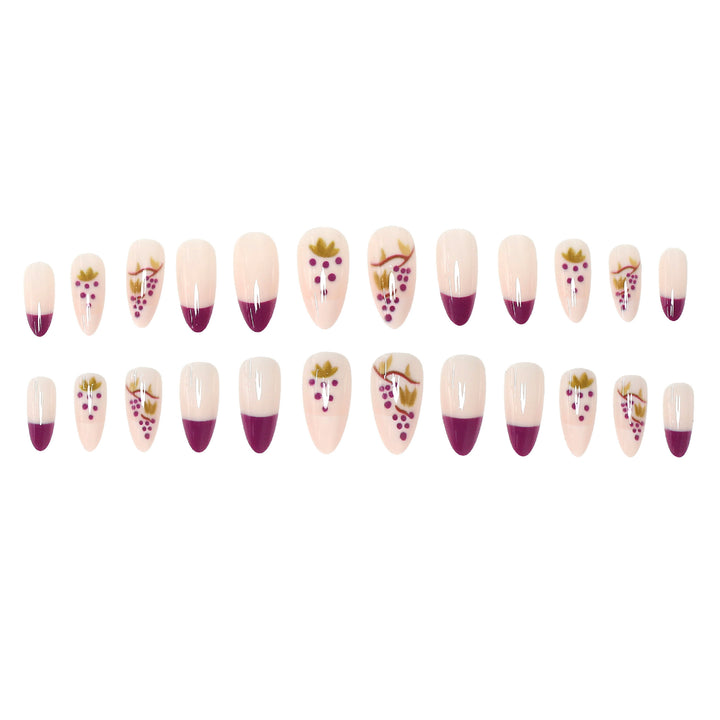 Botanical-Themed Press-On Nail Art