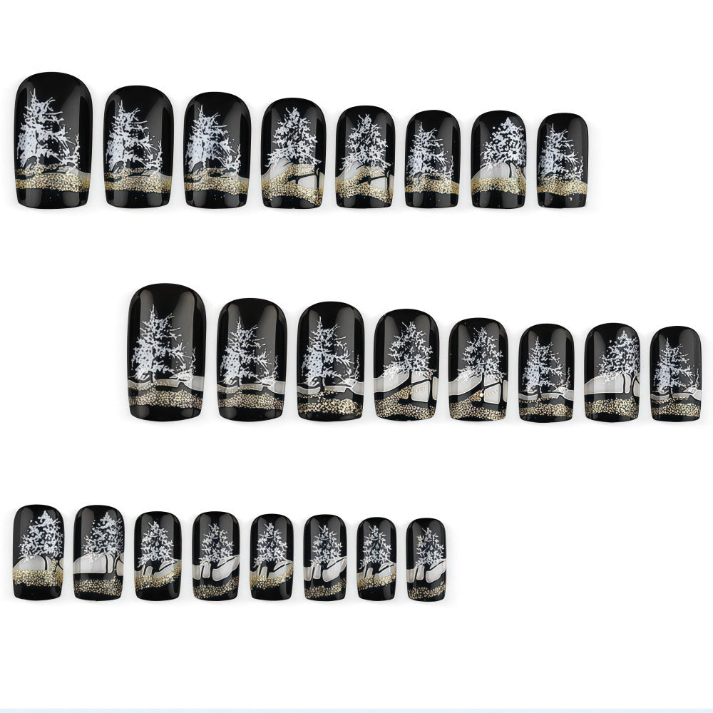 Artificial nails in elegant winter forest design Kalsten