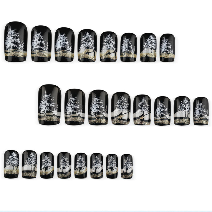 Artificial nails in elegant winter forest design Kalsten