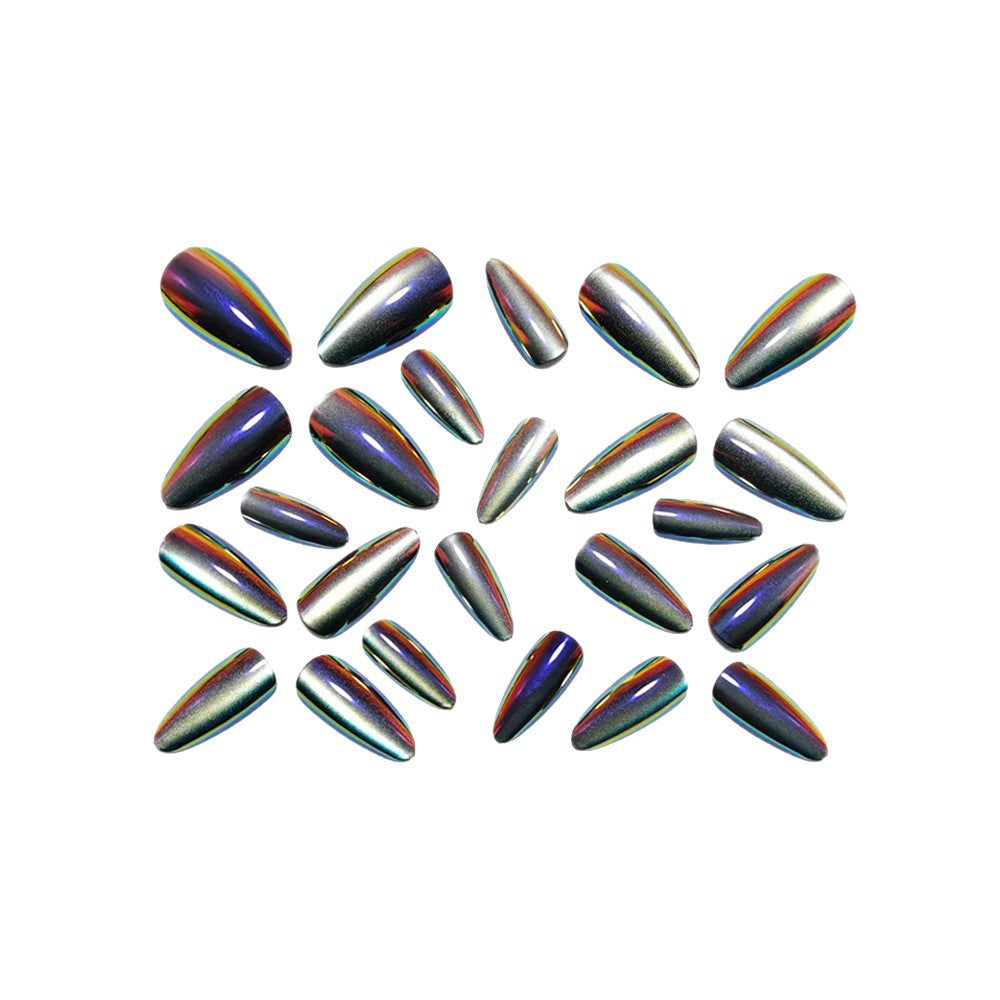 Glossy Artificial Nails in Futuristic Style Kalsten