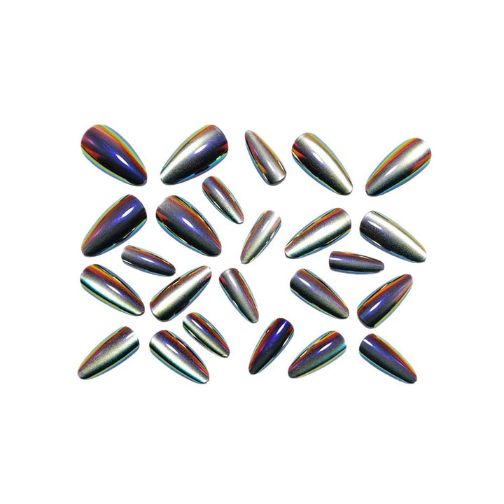Glossy Artificial Nails in Futuristic Style Kalsten