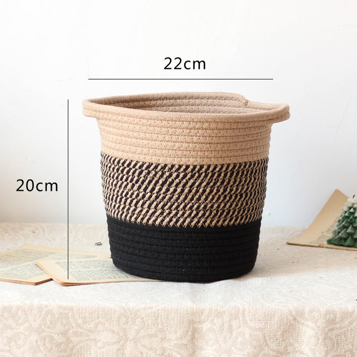 Stylish storage bucket made of woven natural material Kalsten