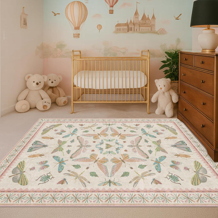 Artistic Butterfly Design Area Rug