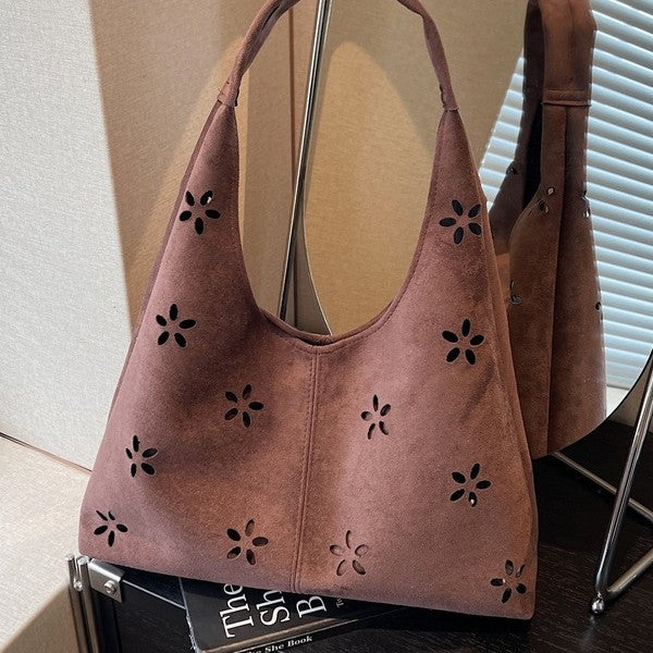 Floral Cut-Out Slouchy Tote Kalsten