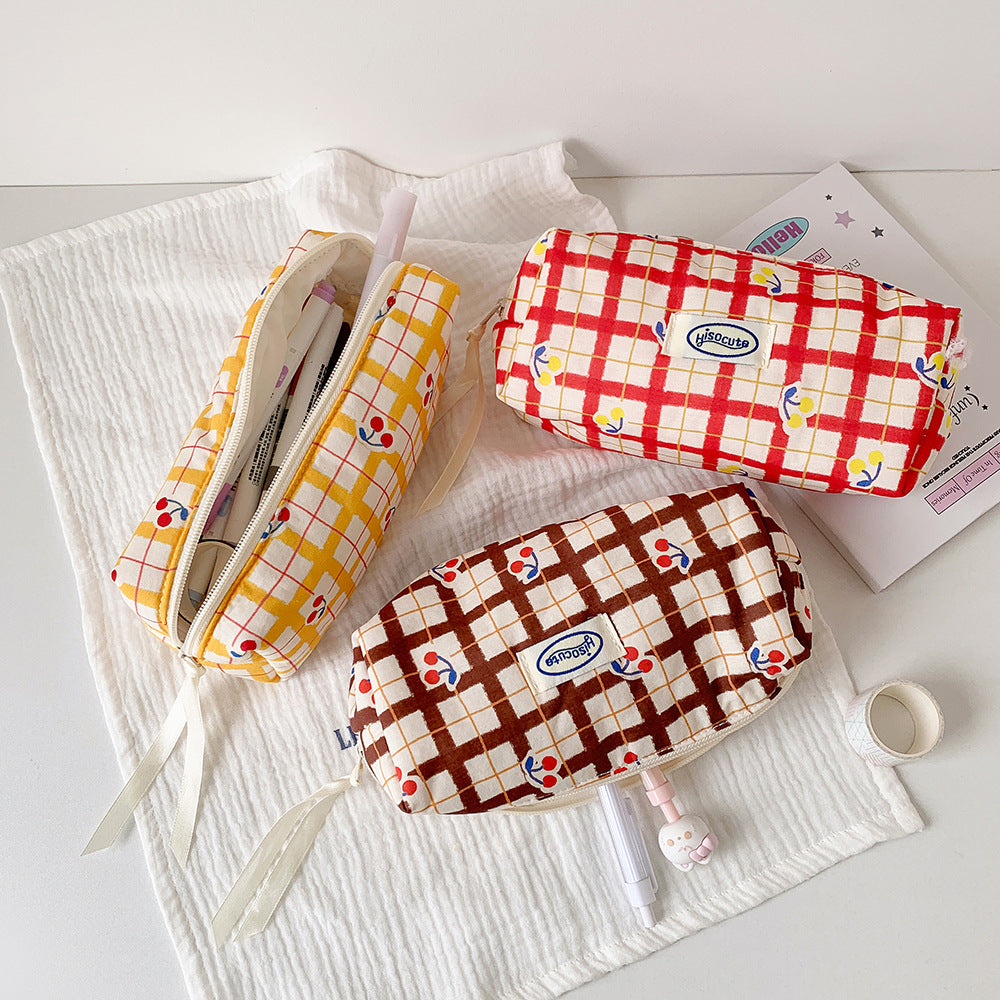 Fashionable Plaid Pencil Case Kalsten