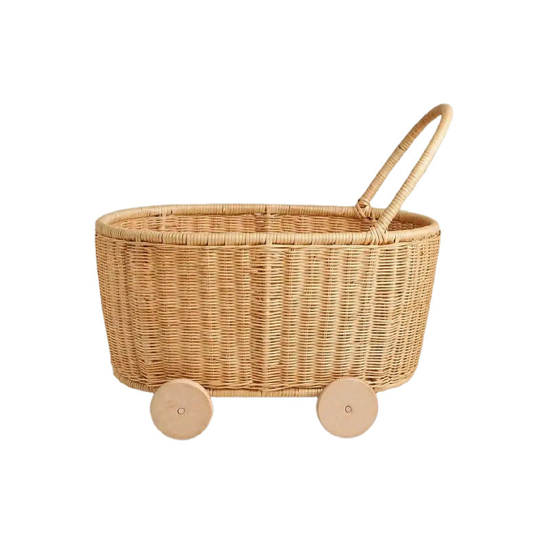 Rolling Woven Storage Cart Kalsten