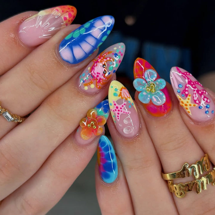Colorful Artistic 3D Nail Art Extensions Kalsten
