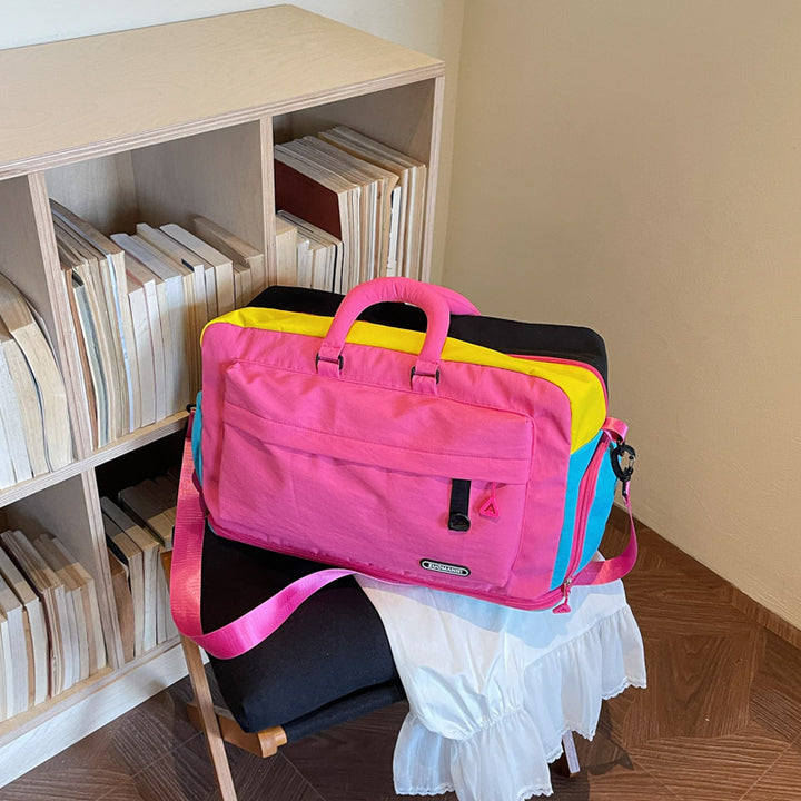 Colorful Multi-Compartment Travel Duffle Bag