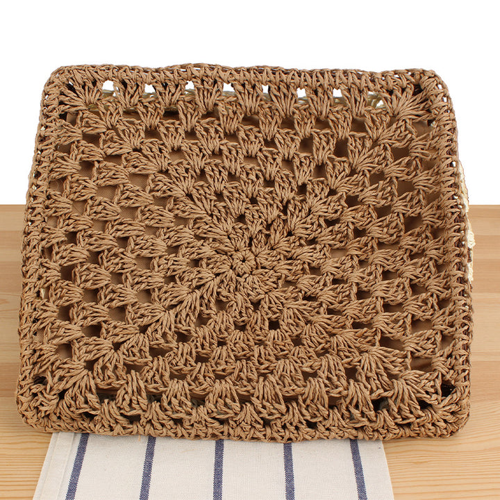 Macrame Tote Bag with Geometric Pattern Kalsten
