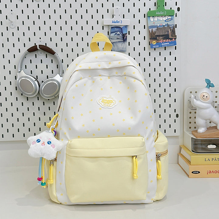 Playful Star Pattern School Backpack