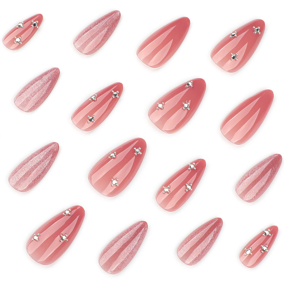 Artistic Nail Extensions with Glitter Design Kalsten