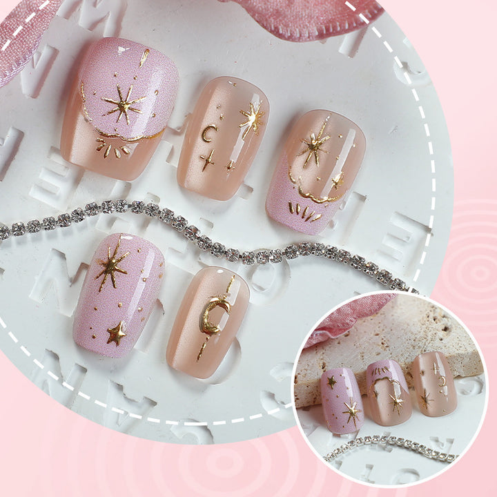 Starry Galaxy Press-On Nail Art Set