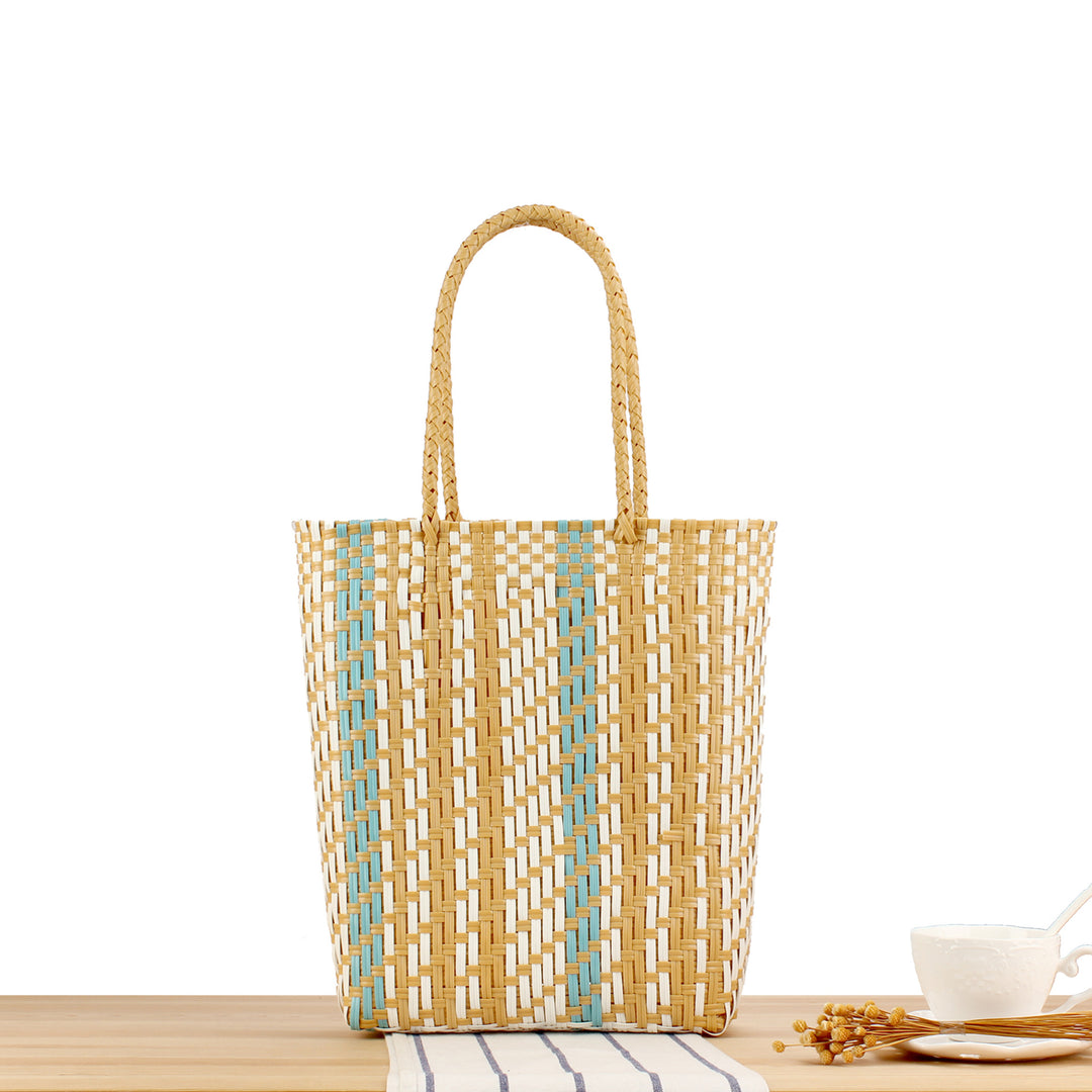 Braided Tote Bag with Colorful Design Kalsten