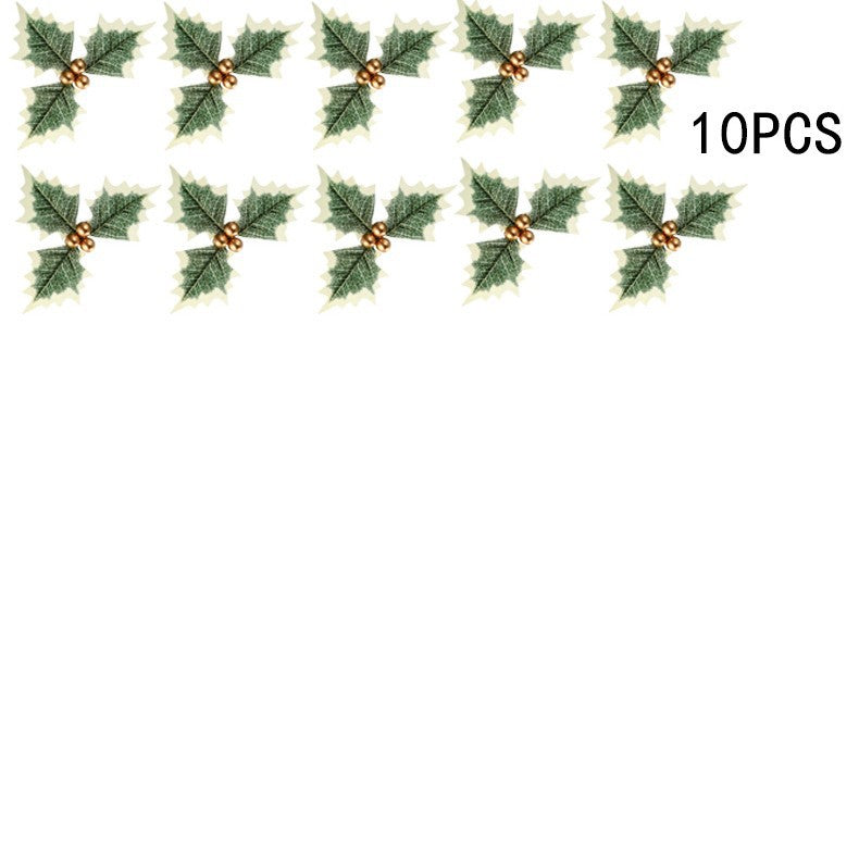 Decorative Christmas mistletoe branches with golden berries