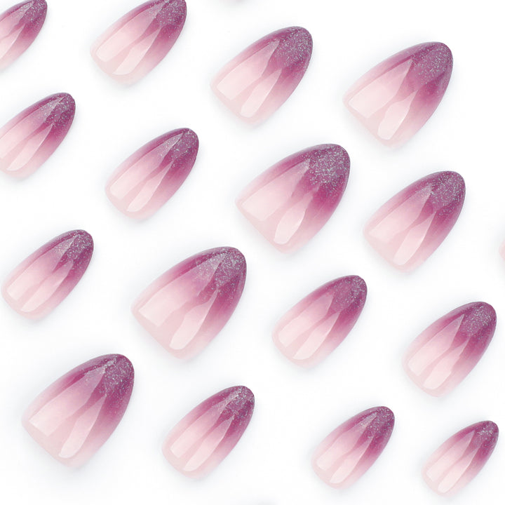 Shiny nail extensions with gentle ombre effect Kalsten