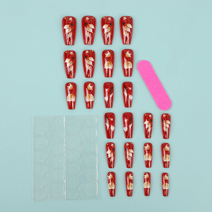 Artificial nail tips with floral accents Kalsten