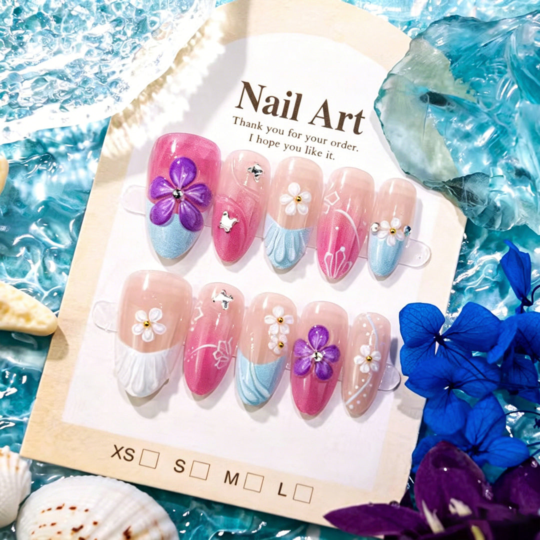 Floral-Artistic Press-On Nail Set