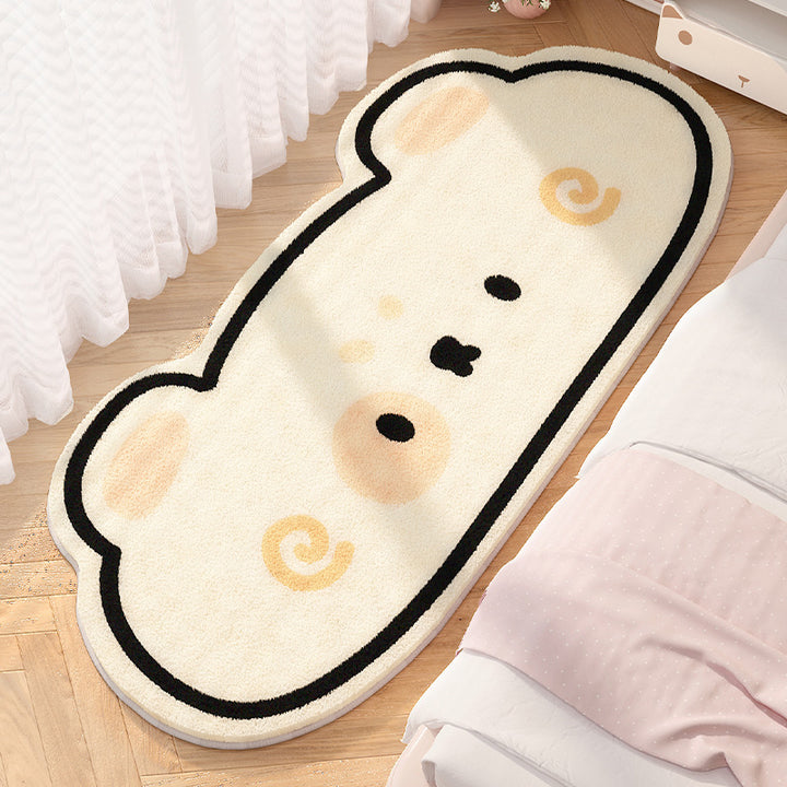 Plush Cartoon Bear-Shaped Rug