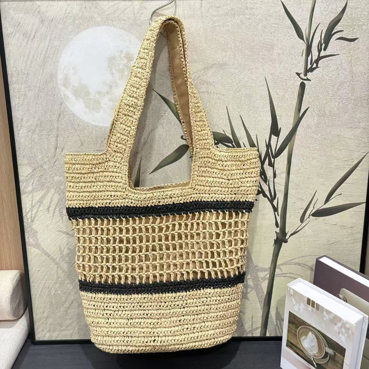 Handwoven tote bag with modern grid pattern Kalsten