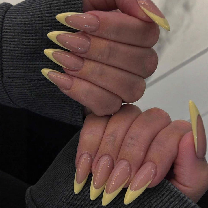 Acrylic nail set with elegant neon tips Kalsten