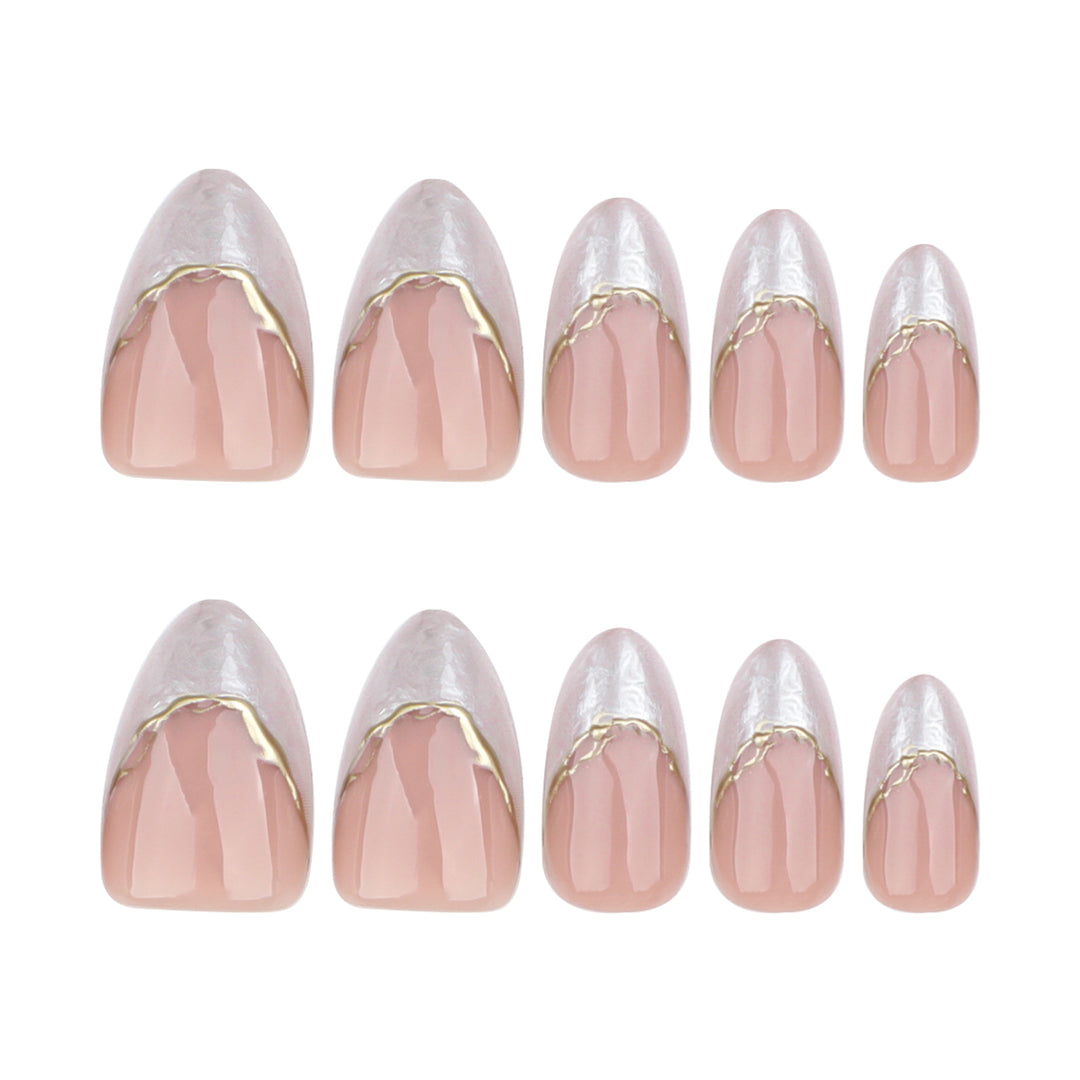 Artful Stiletto Nails with Golden Accents Kalsten