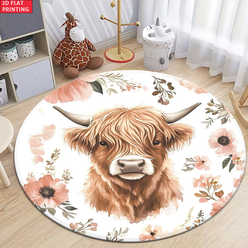 Round Nature-Inspired Area Rug