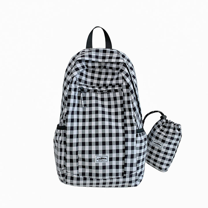 Stylish Gingham Patterned School Backpack