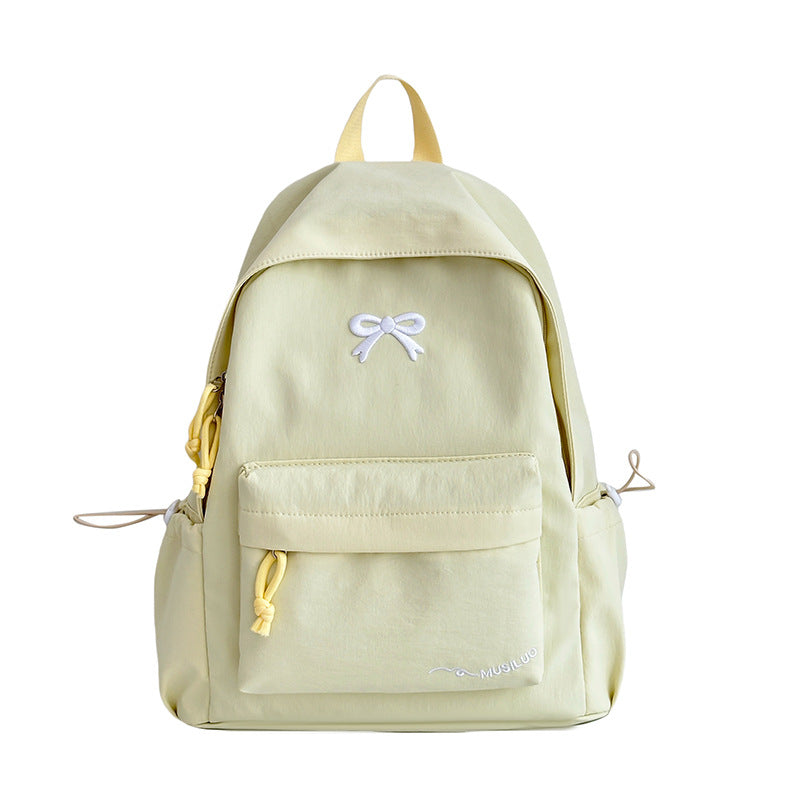 Bow-Embossed Casual School Backpack Kalsten