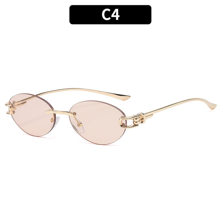 Elegant Oval Frame Sunglasses  1787663773