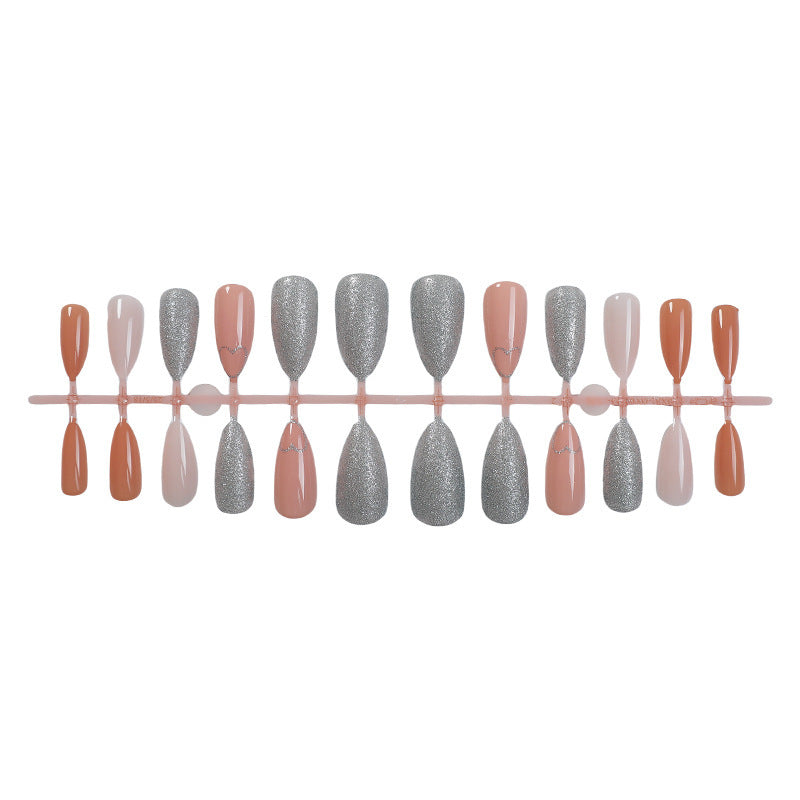 Acrylic nail set with heart and glitter design Kalsten