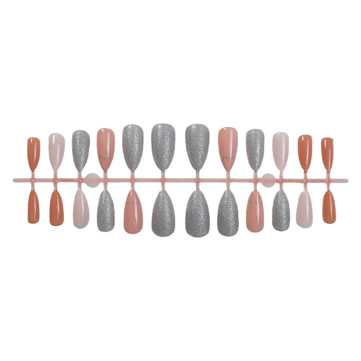 Acrylic nail set with heart and glitter design Kalsten
