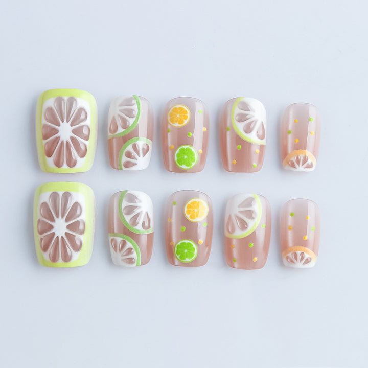 Tropical Fruit-Themed Press-On Nails Kalsten