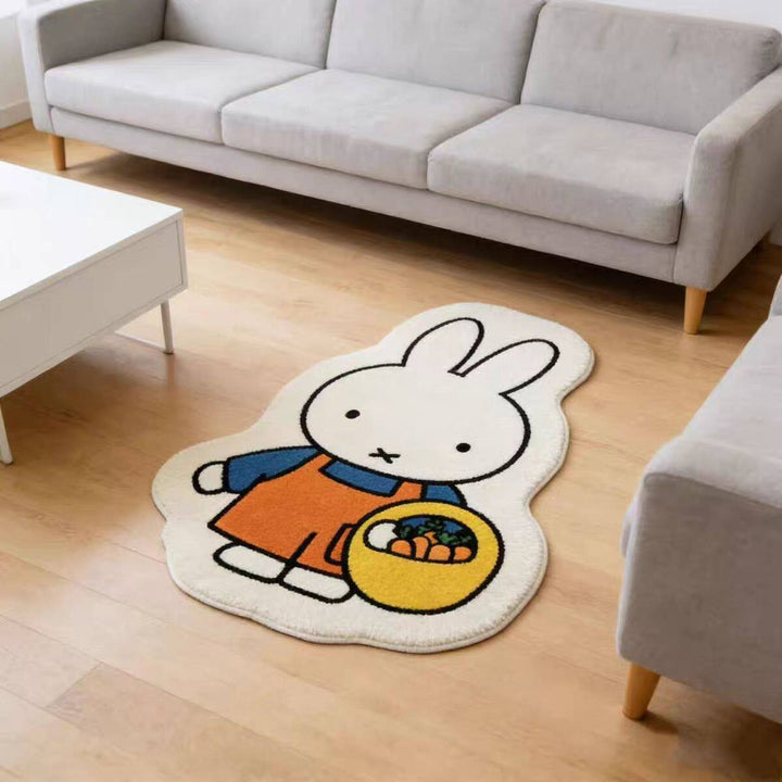 Cute Cartoon Bunny-Themed Area Rug