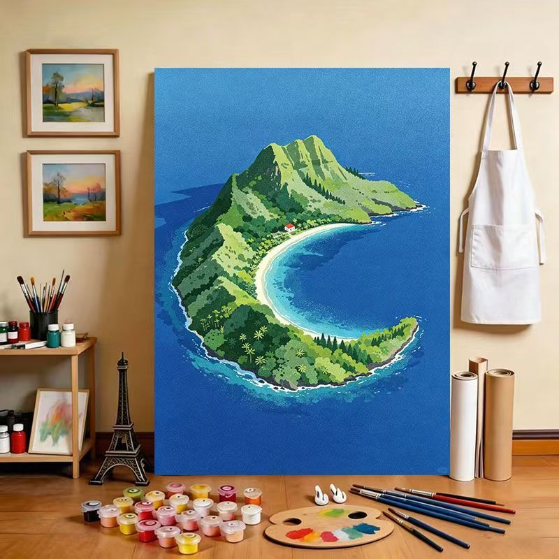 Tropical Island Landscape Canvas Art Print Kalsten
