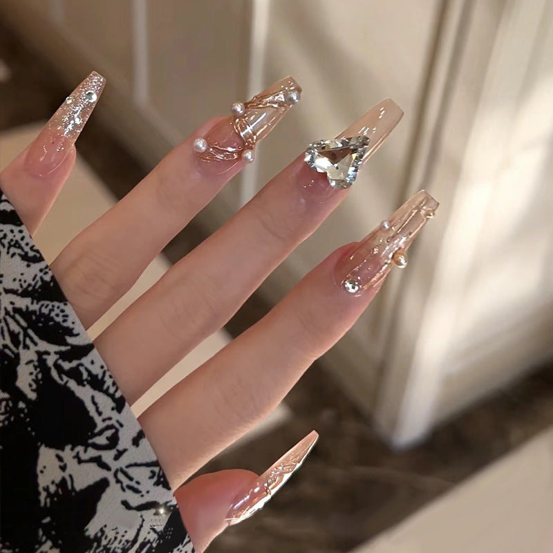 Stylish Press-On Nail Set with Elegant Floral Accents Kalsten