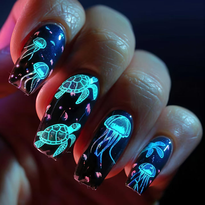 Artificial nails with luminous underwater motif Kalsten