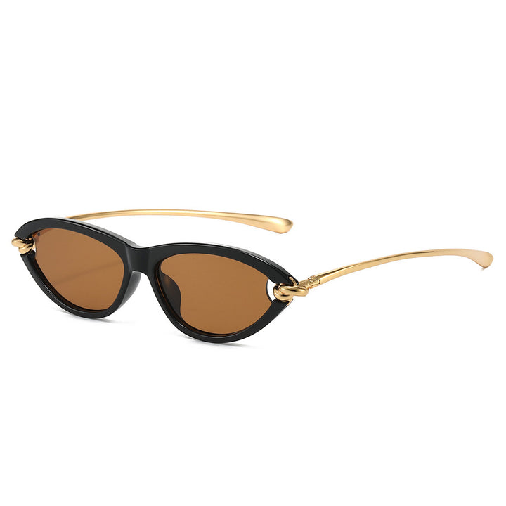 Chic Cat-Eye Sunglasses with Gold Accents Kalsten