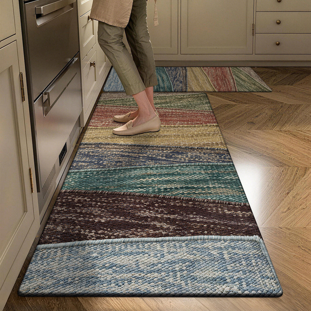 Elegant Textured Kitchen Runner Mat