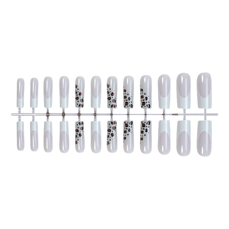 Artistic Press-On Nail Set with Stylish Animal Print Design kalsten