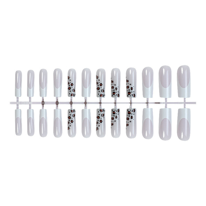 Artistic Press-On Nail Set with Stylish Animal Print Design kalsten