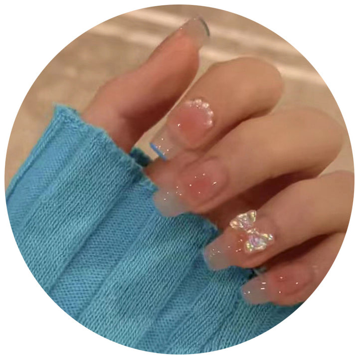 Glittery French Tip Press-On Nail Set Kalsten