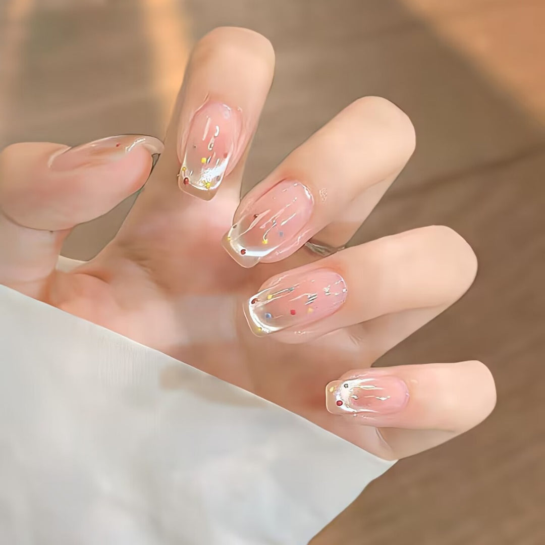 Trendy artificial nails with glitter effects Kalsten