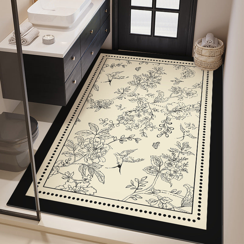 Floral Design Bathroom Mat